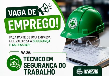 PAT de Itararé divulga vaga para Técnico em Segurança do Trabalho